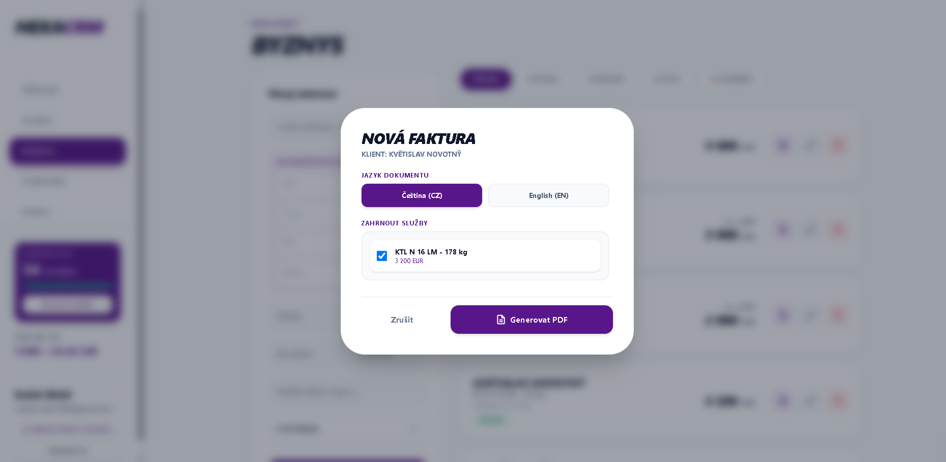Ukázka NEXA CRM 4